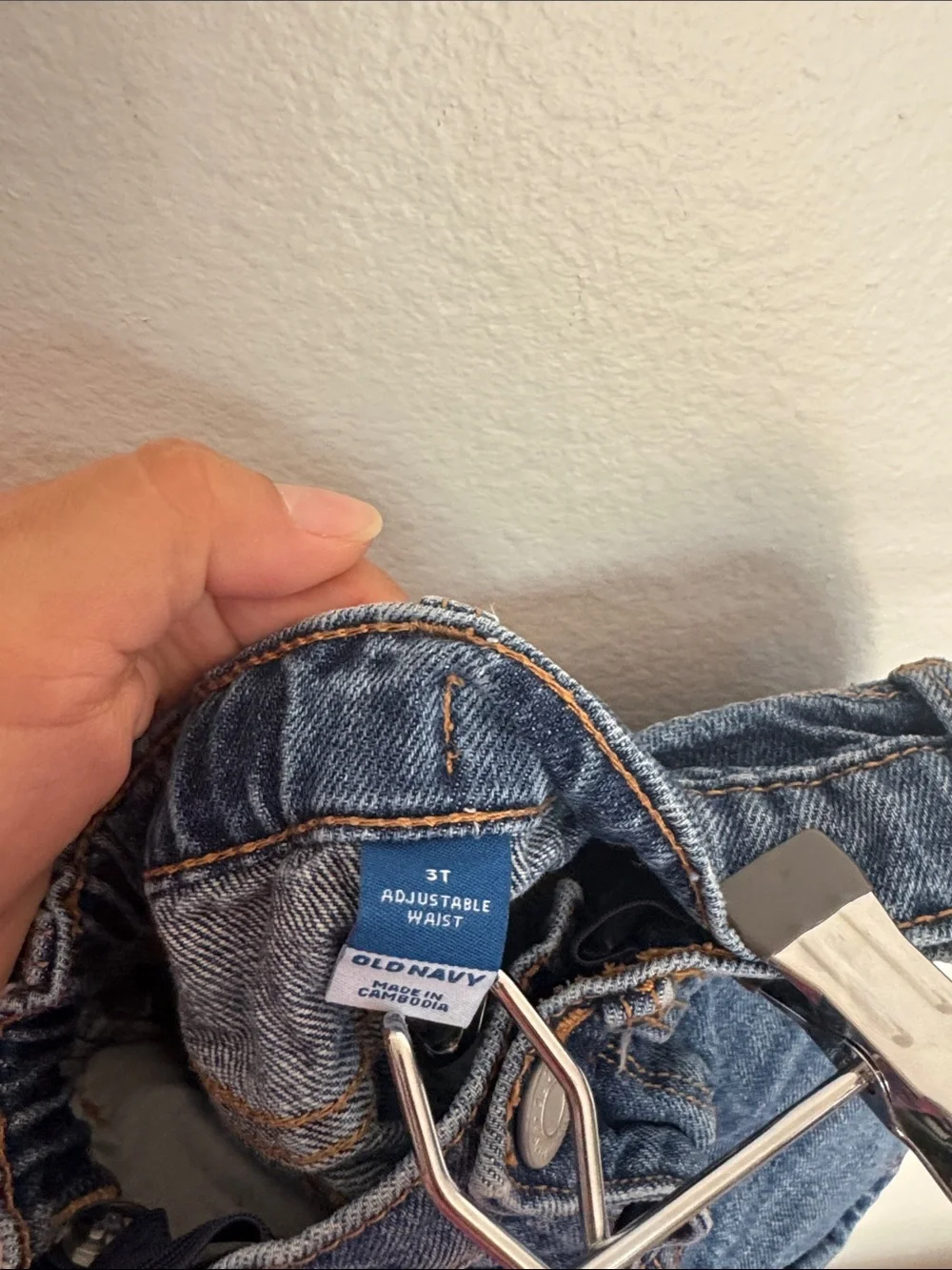 Old Navy Adjustable Waist Denim Skirt in Blue